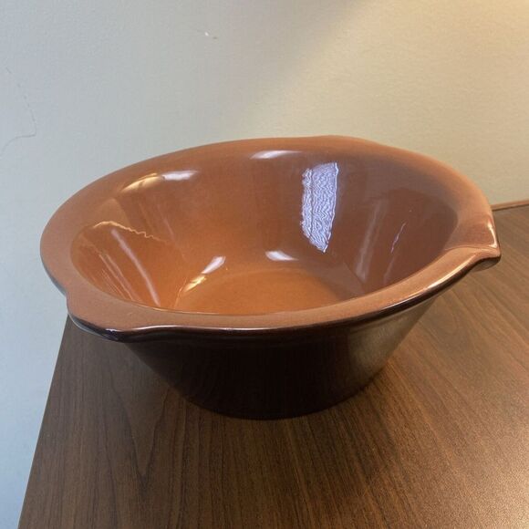 World Market Portugal Brown‎ Glazed Terracotta Terra Cotta Serving Bowl Pottery - Picture 1 of 6